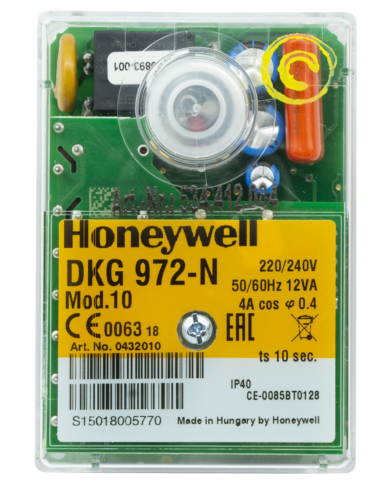 Jednostka sterująca spalaniem Honeywell Satronic DKG972-N mod.10 OEM 0432010 Resieo 2