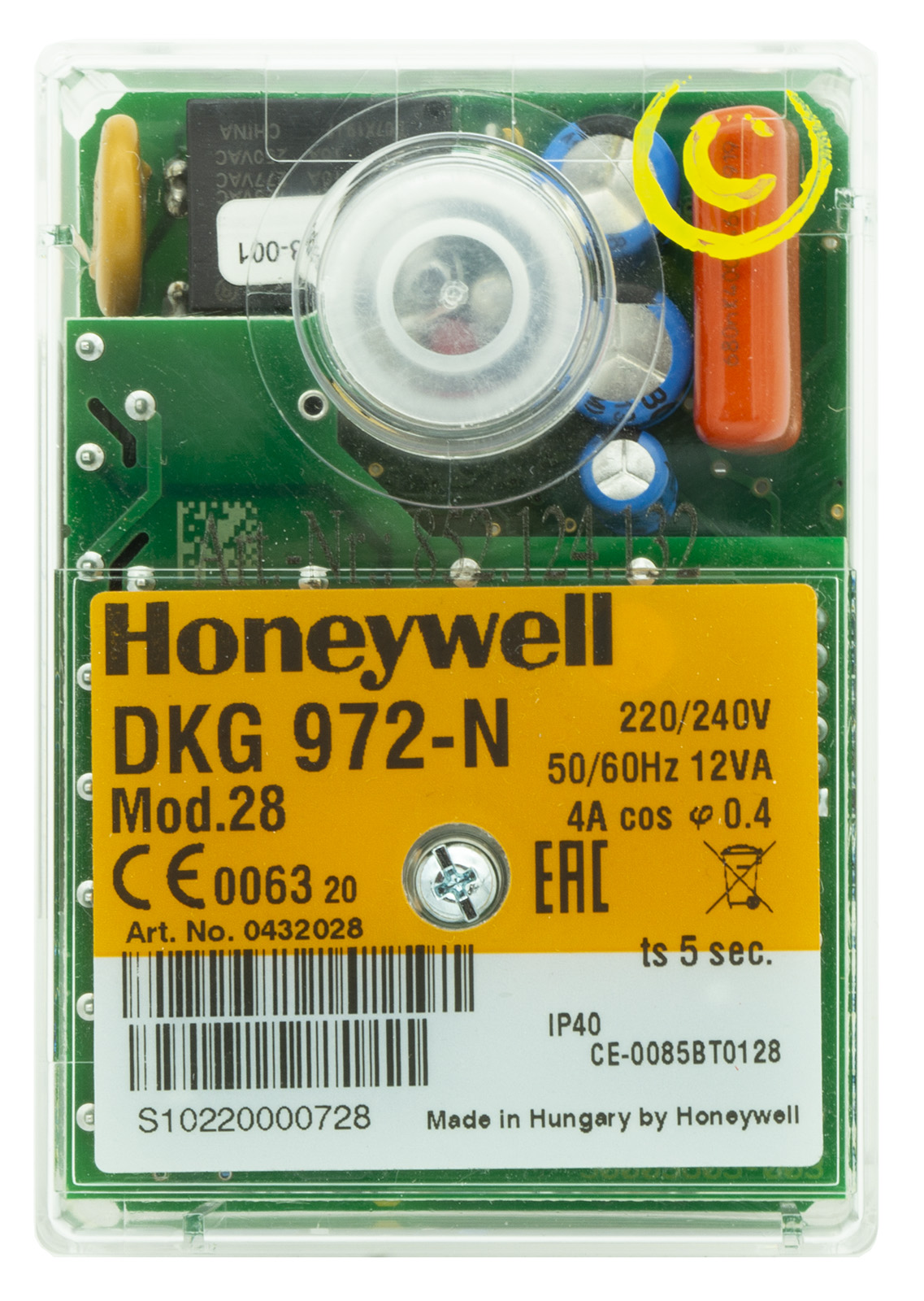 Jednostka sterująca spalaniem Honeywell Satronic DKG972N mod.28 0432028U 4